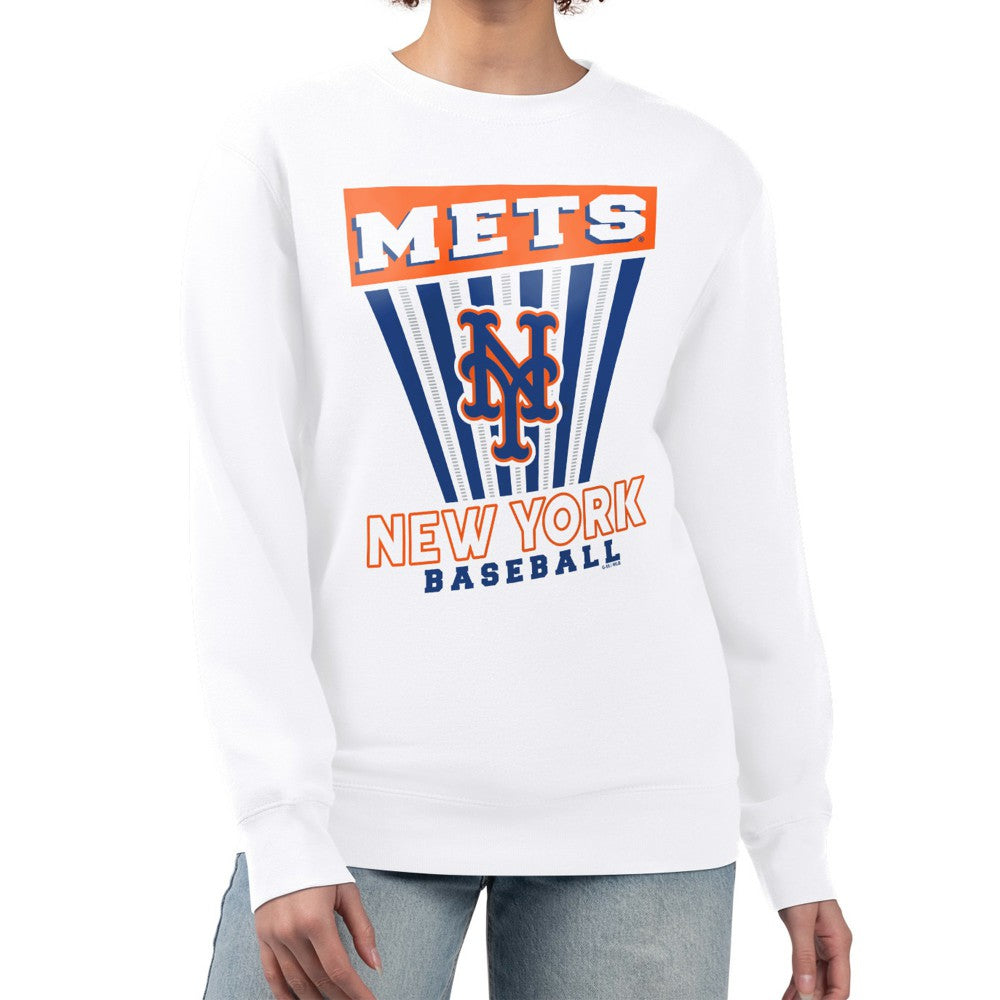 New York Mets Starter Women's Poster Print Team Fleece Pullover Sweatshirt | MLB Shop