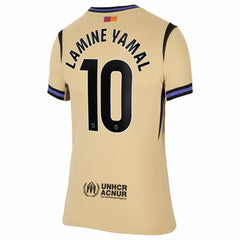 Lamine Yamal Barcelona Women's 2025/26 Away Stadium Replica Jersey Gold - Nike