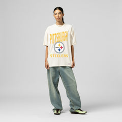 Pittsburgh Steelers Mitchell & Ness Women's Logo Rise Boyfriend T-Shirt