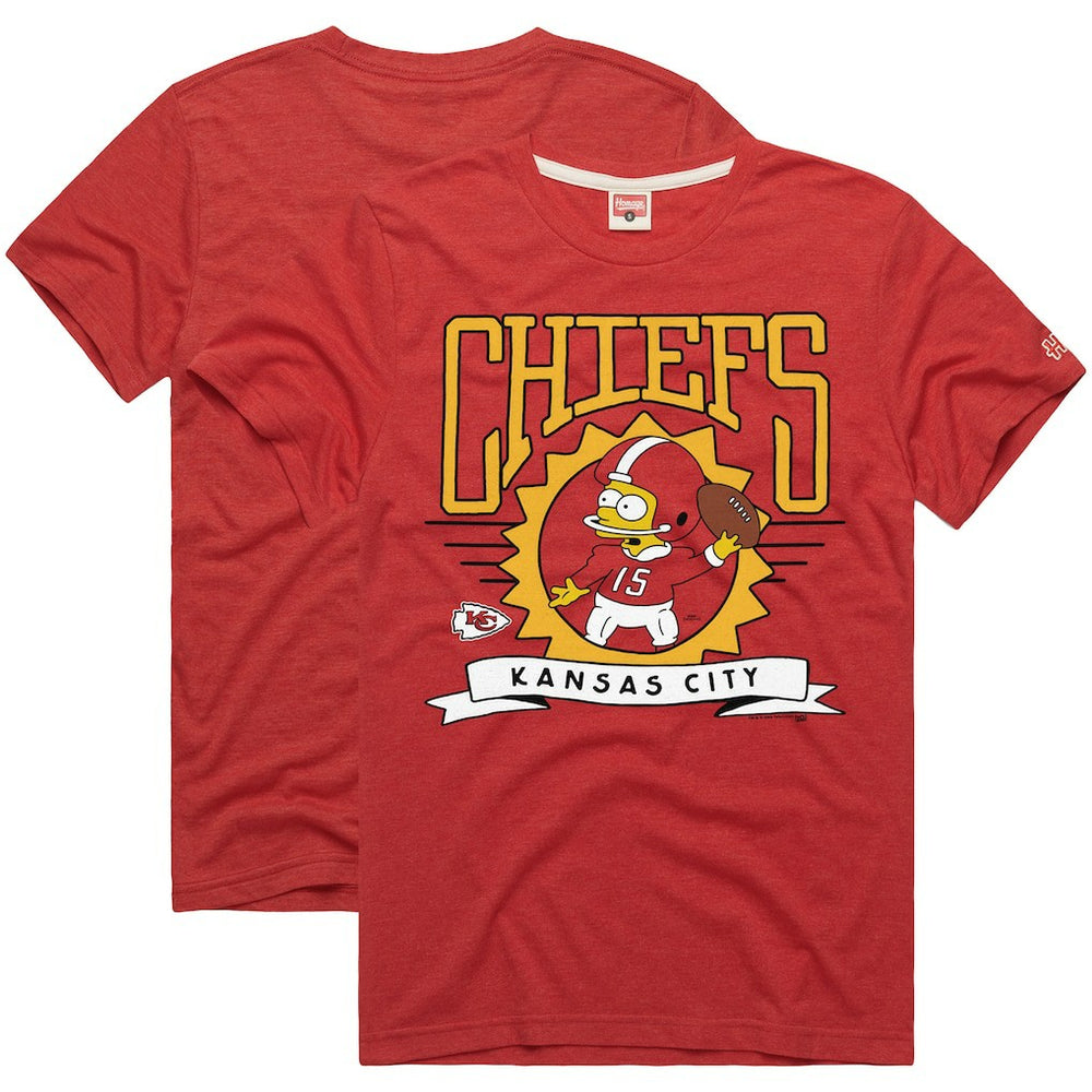 Kansas City Chiefs Homage x The Simpsons Unisex Tri-Blend T-Shirt