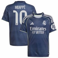 Kylian Mbappé Real Madrid Youth 2025/26 Away Replica Player Jersey Blue - Adidas