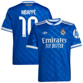 Kylian Mbappé Real Madrid Youth 2025/26 Third Replica Player Jersey Blue - Adidas