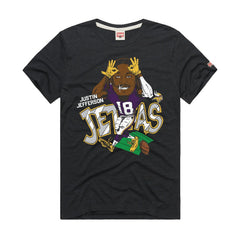 Minnesota Vikings Justin Jefferson Homage Unisex Caricature Player Graphic Tri-Blend T-Shirt