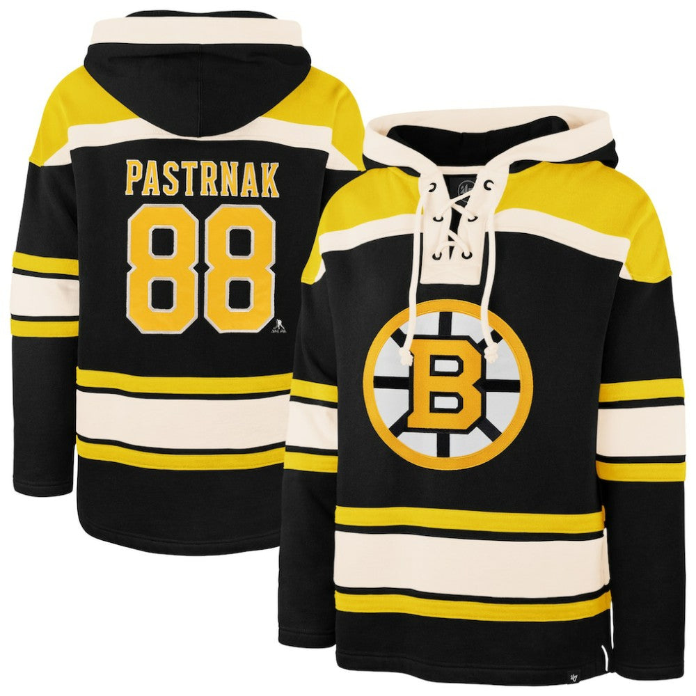 David Pastrnak Boston Bruins '47 Player Name & Number Lacer Hoodie Online