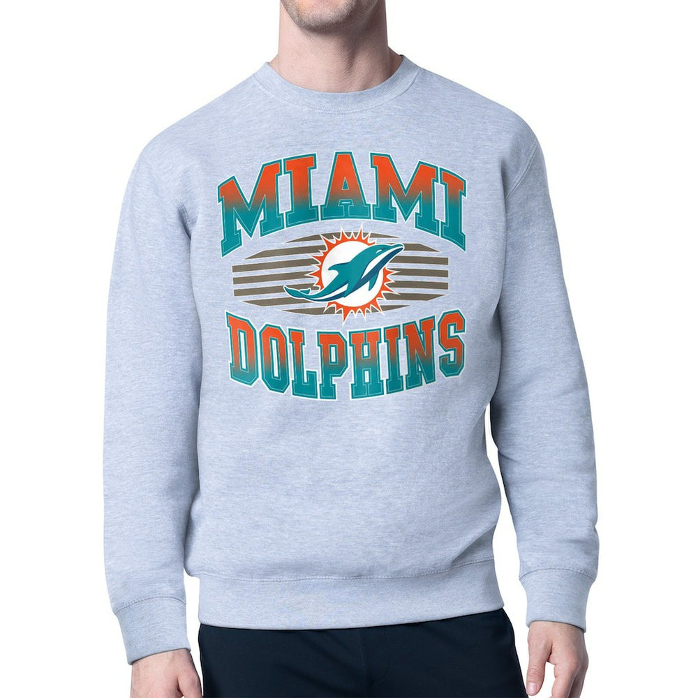 Miami Dolphins Starter Team Grit Graphic Fleece Pullover Sweatshirt