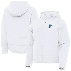 St. Louis Blues Antigua Women's Raglan Universe Full-Zip Hooded Jacket On Sale