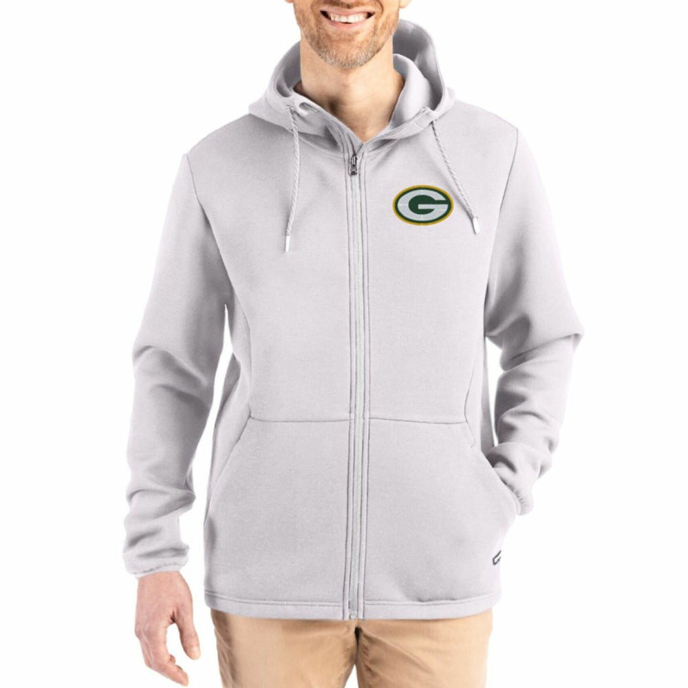 Green Bay Packers Cutter & Buck Roam Epic Comfort Recycled Full-Zip Hoodie Jacket