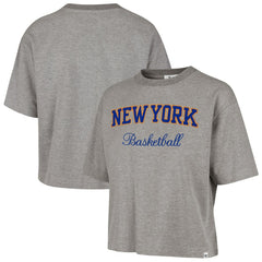 New York Knicks '47 Women's Pivot Drop Needle Cropped T-Shirt Outlet