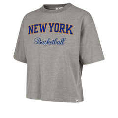 New York Knicks '47 Women's Pivot Drop Needle Cropped T-Shirt Outlet