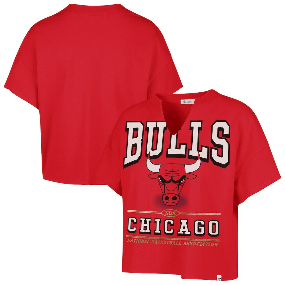 Chicago Bulls '47 Women's Elation Oversized Notch Neck T-Shirt sale On Sale