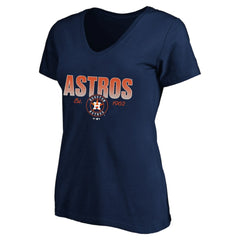 Houston Astros Profile Women's Plus Size Wordmark V-Neck T-Shirt | MLB US