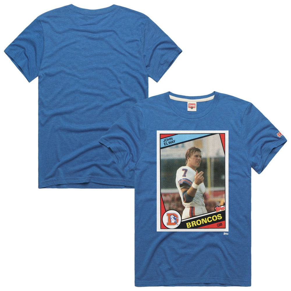 Denver Broncos John Elway Homage Unisex NFL Topps Trading Card Tri-Blend T-Shirt