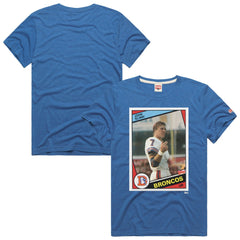 Denver Broncos John Elway Homage Unisex NFL Topps Trading Card Tri-Blend T-Shirt