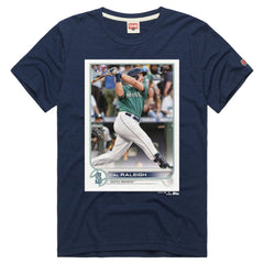 Cal Raleigh Seattle Mariners Homage Topps Baseball Card Player Tri-Blend T-Shirt | MLB Outlet