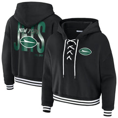 New York Jets WEAR by Erin Andrews Women's Lace-Up Fleece Hoodie