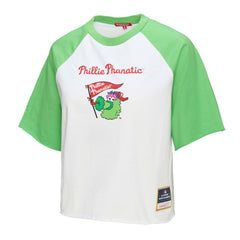 Philadelphia Phillies Mitchell & Ness Women's Cropped Raglan Mascot Boxy T-Shirt | MLB New