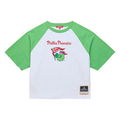 Philadelphia Phillies Mitchell & Ness Women's Cropped Raglan Mascot Boxy T-Shirt | MLB New