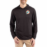 Miami Dolphins Cutter & Buck Coastline Epic Comfort Eco Recycled Long Sleeve Hoodie T-Shirt