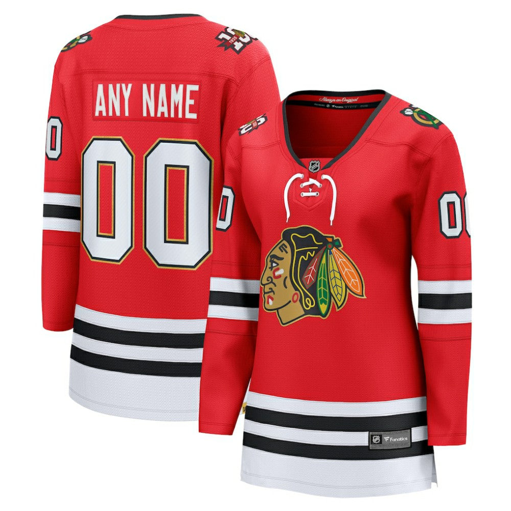 Chicago Blackhawks Fanatics Women's Centennial Breakaway Custom Jersey For Sale