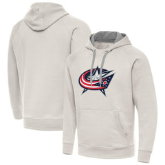 Columbus Blue Jackets Antigua Big Logo Victory Pullover Hoodie Discount