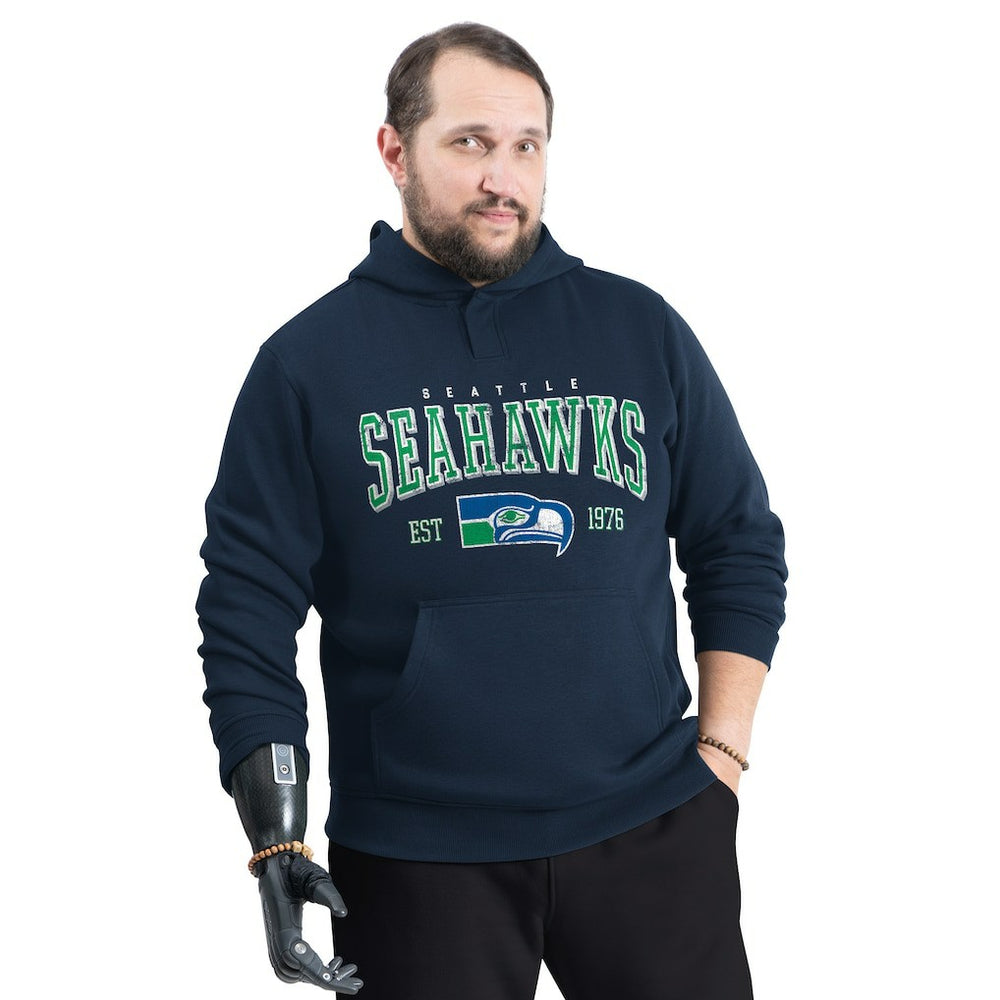 Seattle Seahawks G-III Sports by Carl Banks Adaptive Team Spirit Graphic Fleece Pullover Hoodie