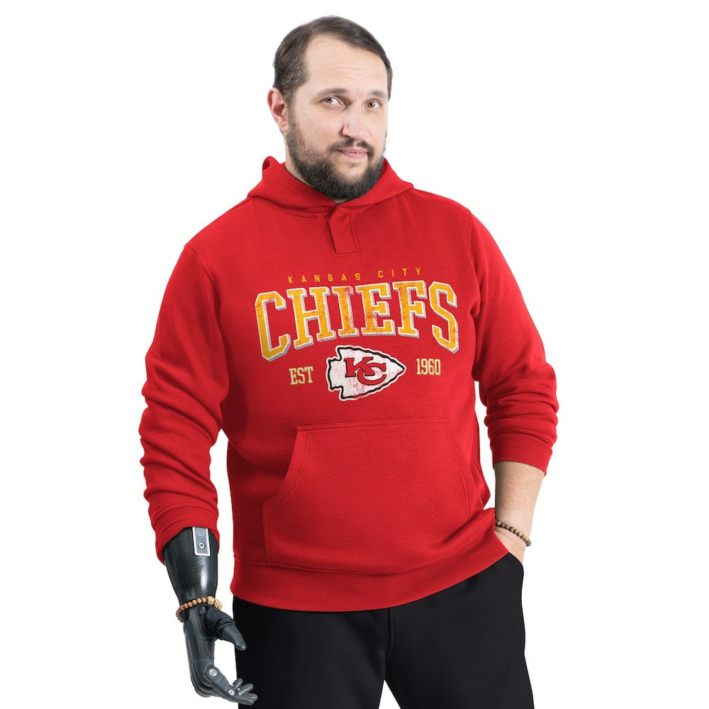 Kansas City Chiefs G-III Sports by Carl Banks Adaptive Team Spirit Graphic Fleece Pullover Hoodie