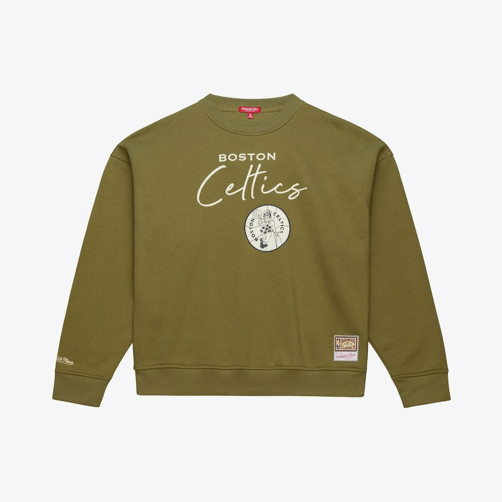 Boston Celtics Women's Lightweight Script Sweatshirt New