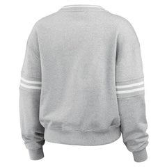 New York Yankees WEAR by Erin Andrews Women's Sleeve Stripe Fleece Crewneck Sweatshirt | MLB Near me