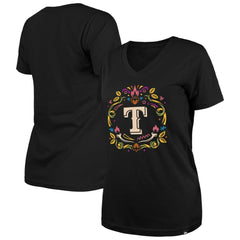 Texas Rangers New Era Women's Día de los Muertos V-Neck T-Shirt | MLB Shop