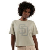 San Diego Padres Starter Women's Rhinestone Sprinkle Boxy Cropped T-Shirt | MLB For sale