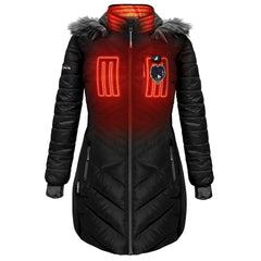 Baltimore Ravens ActionHeat Women's 5V Battery Heated Long Puffer Full-Zip Hoodie Jacket