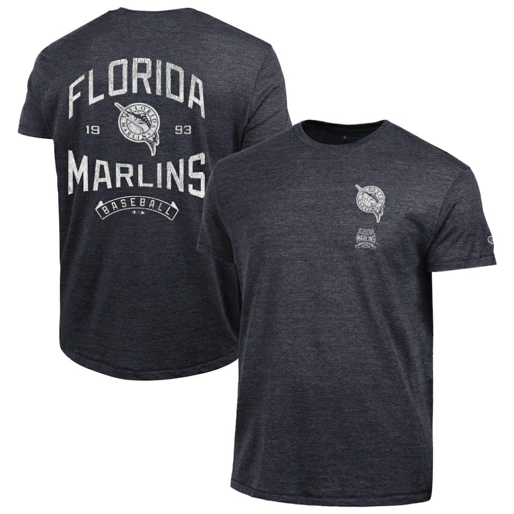 Miami Marlins Champion Vintage 3-Hit Tri-Blend T-Shirt | MLB Sale