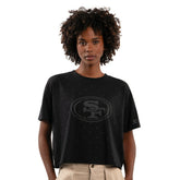 San Francisco 49ers Starter Women's Rhinestone Sprinkle Boxy Cropped T-Shirt