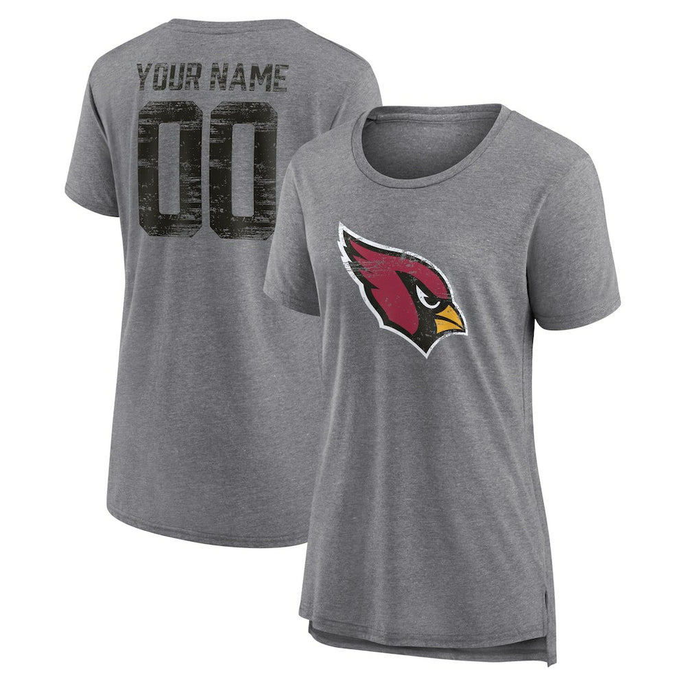 Arizona Cardinals Women's Heritage Custom Name & Number Tri-Blend T-Shirt