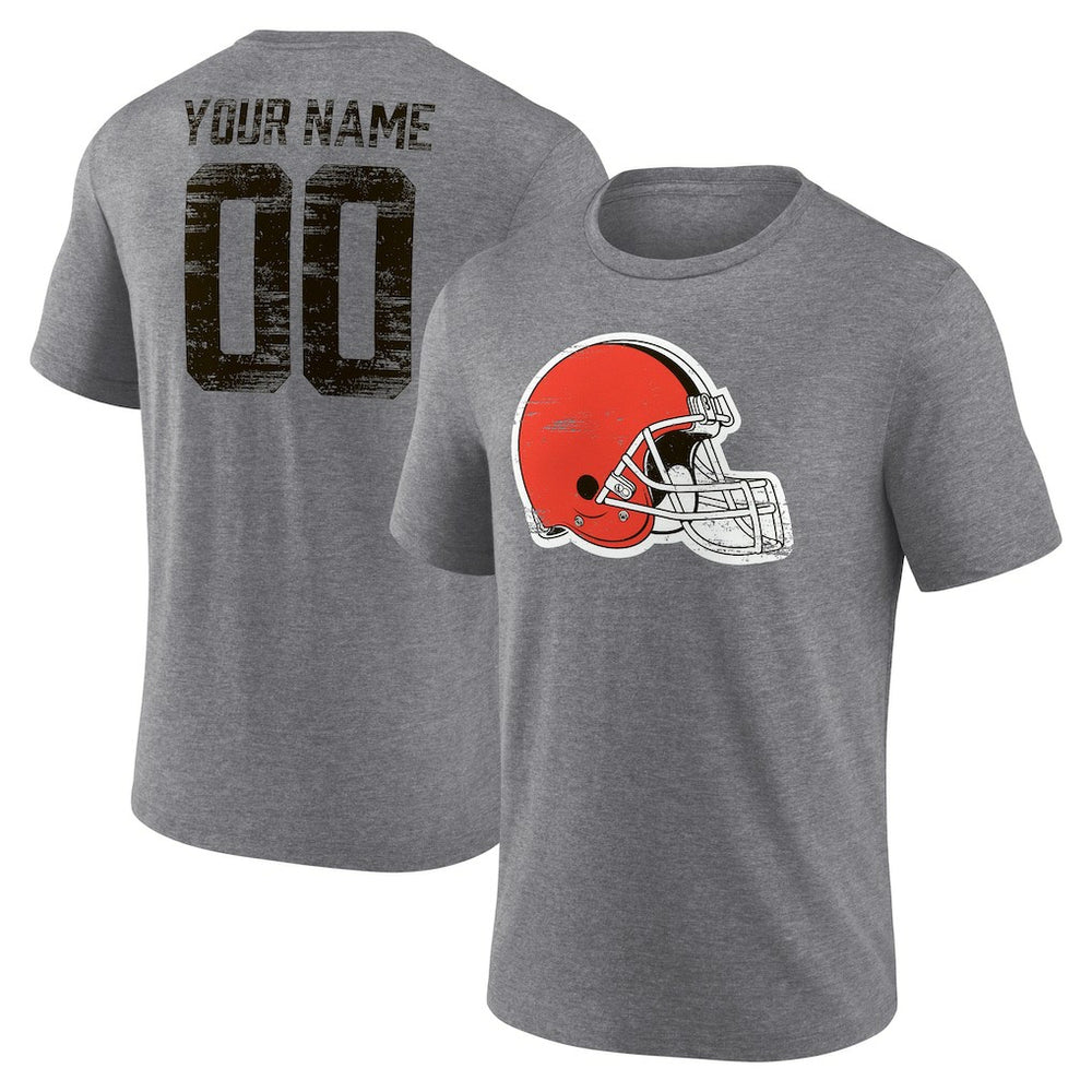 Cleveland Browns Heritage Custom Name & Number Tri-Blend T-Shirt