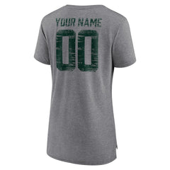 Green Bay Packers Women's Heritage Custom Name & Number Tri-Blend T-Shirt