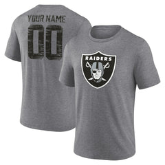 Las Vegas Raiders Heritage Custom Name & Number Tri-Blend T-Shirt