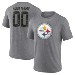 Pittsburgh Steelers Heritage Custom Name & Number Tri-Blend T-Shirt