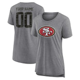 San Francisco 49ers Women's Heritage Custom Name & Number Tri-Blend T-Shirt