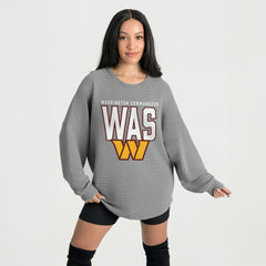 Washington Commanders Gameday Couture Women's Oversized Pure Motion Corded Sweatshirt