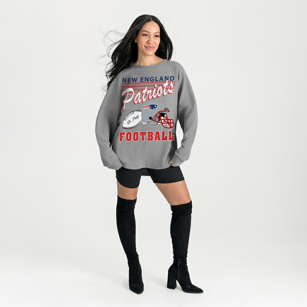 New England Patriots Gameday Couture Women's Oversized Sweet Victory Corded Sweatshirt