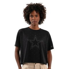 Dallas Cowboys Starter Women's Rhinestone Sprinkle Boxy Cropped T-Shirt