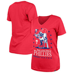 Philadelphia Phillies New Era Women's Little Miss 2 V-Neck T-Shirt | MLB Discount