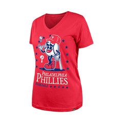 Philadelphia Phillies New Era Women's Little Miss 2 V-Neck T-Shirt | MLB Discount