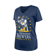 Milwaukee Brewers New Era Women's Little Miss 2 V-Neck T-Shirt | MLB For sale