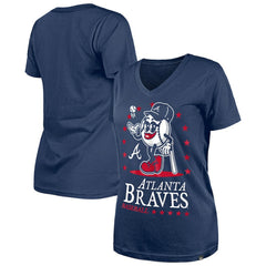 Atlanta Braves New Era Women's Little Miss 2 V-Neck T-Shirt | MLB Discount