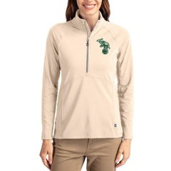Athletics Cutter & Buck Women's Cooperstown Collection Adapt Eco Knit Stretch Half-Zip Pullover | MLB Sale