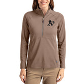 Athletics Cutter & Buck Women's Adapt Eco Knit Stretch Half-Zip Pullover | MLB New