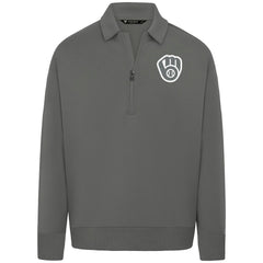 Milwaukee Brewers Levelwear Women's Canmore Chenille Logo Quarter-Zip Top | MLB Discount