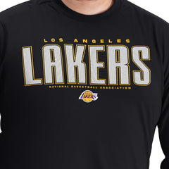 Los Angeles Lakers G-III Sports by Carl Banks Adaptive Printed Mesh Effect Long Sleeve T-Shirt On Sale